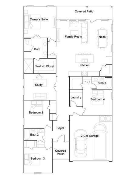 2D floor plan layout of this home in Sunterra, Katy, TX (Image 2).