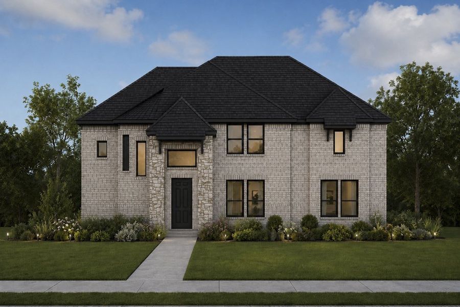 Representative exterior photo of a completed home built from the The Brentwood by Lillian Custom Homes in Dominion Park, Waxahachie, TX (Image 6). Representative exterior photo of a completed home built from the The Brentwood by Lillian Custom Homes in Dominion Park, Waxahachie, TX (Image 6).