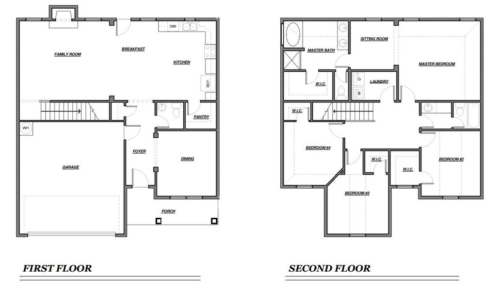 2D floor plan layout for the Magnolia by Capshaw in Garden Walk, Jackson, GA (Image 2).