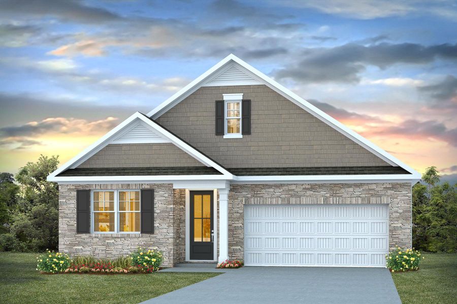 Representative exterior photo of a completed home built from the DARBY by D.R. Horton in Waterbridge, Myrtle Beach, SC (Image 17).