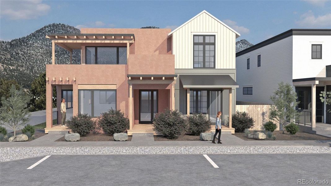 Front exterior of a new home in , Buena Vista, CO, highlighting curb appeal (Image 1). Front exterior of a new home in , Buena Vista, CO, highlighting curb appeal (Image 1).