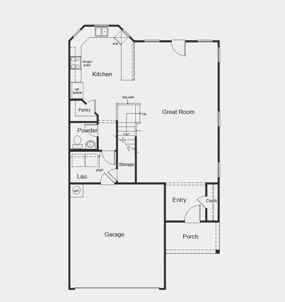 2D floor plan layout for the 2041 Modeled by KB Home in Saddlebrook Trails, Beasley, TX (Image 4).