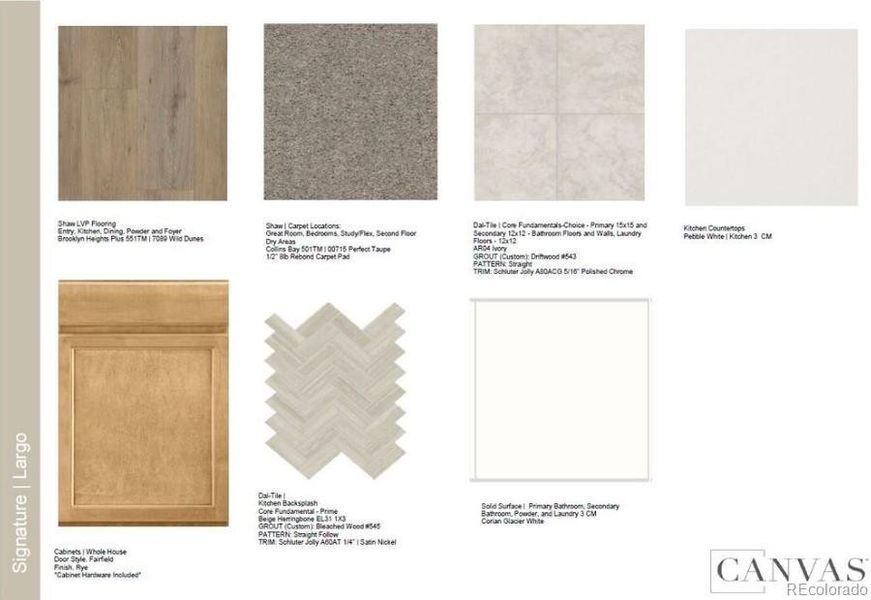 Design Selections. Home is currently under construction, selections subject to change.