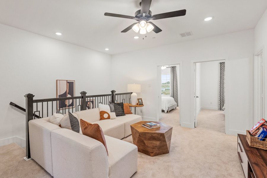 Furnished interior view inside a new home in Waterbend, Euless (Image 14). Furnished interior view inside a new home in Waterbend, Euless (Image 14).