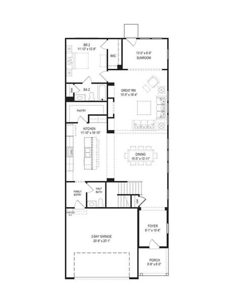 2D floor plan layout of this home in , Canton, GA (Image 2).