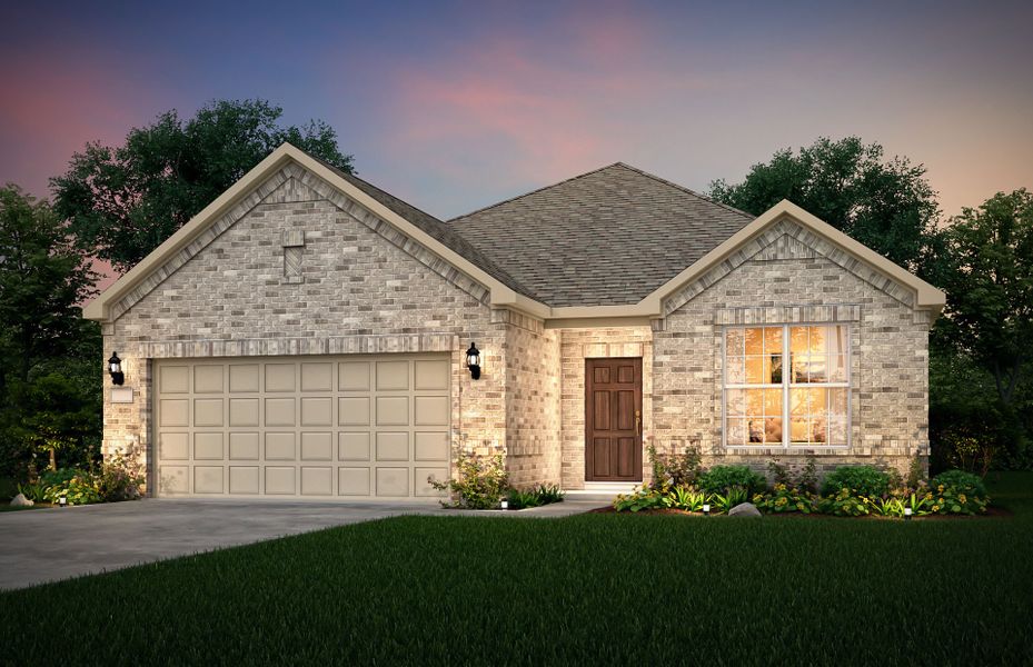 The Burnet, a one-story home with 2-car garage, shown with Home Exterior 31