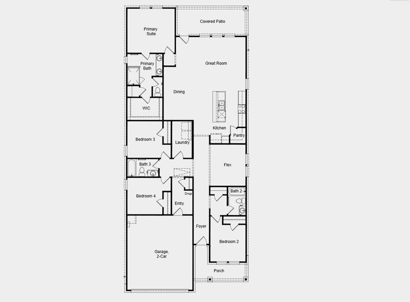 2D floor plan layout for the Dorset by Taylor Morrison in Brookewater 45s, Rosenberg, TX (Image 3). 2D floor plan layout for the Dorset by Taylor Morrison in Brookewater 45s, Rosenberg, TX (Image 3).