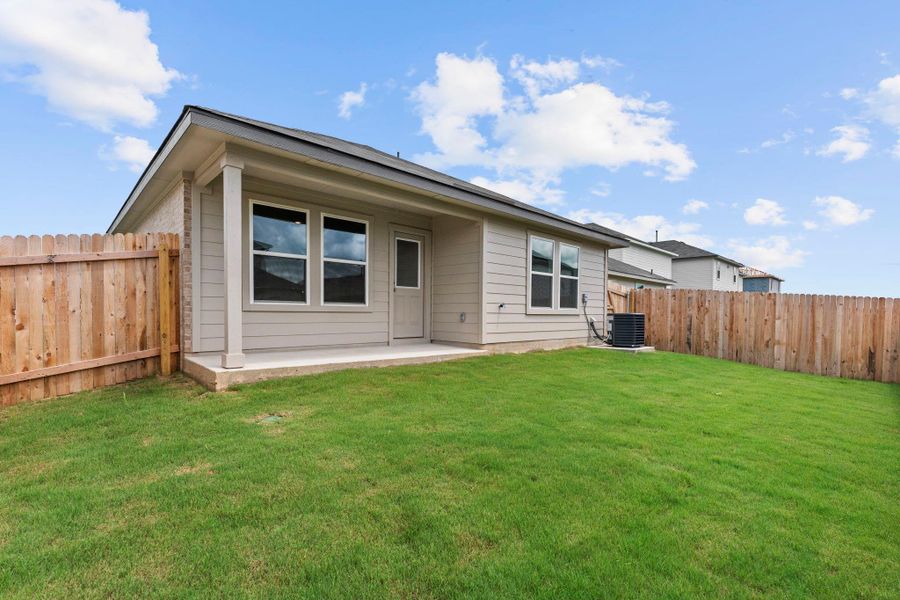 Exterior details and patio area of a home in Whisper South, San Marcos (Image 3).