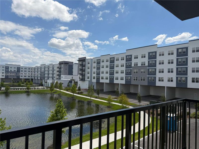 Inviting balcony overlooking the lake