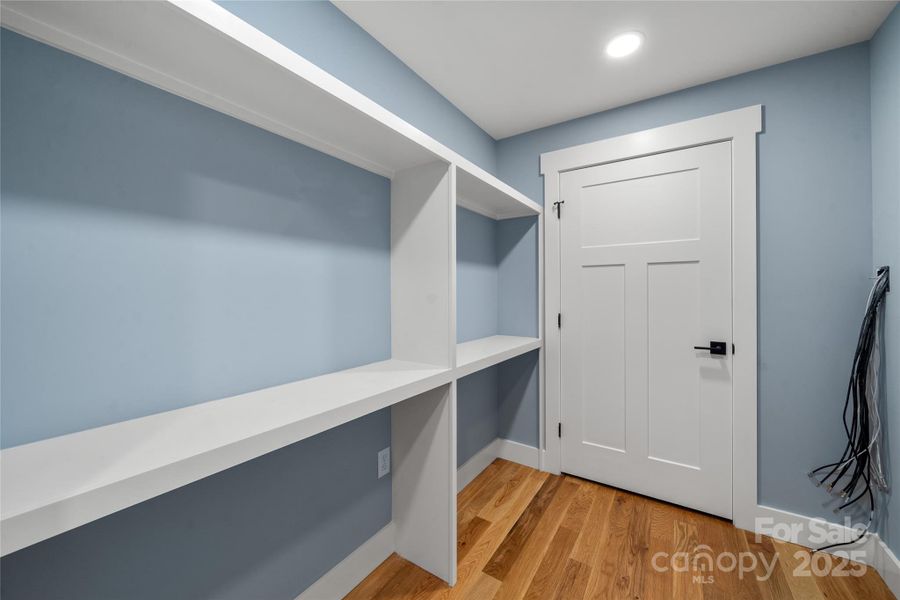 Lower level storage and smart home wiring access