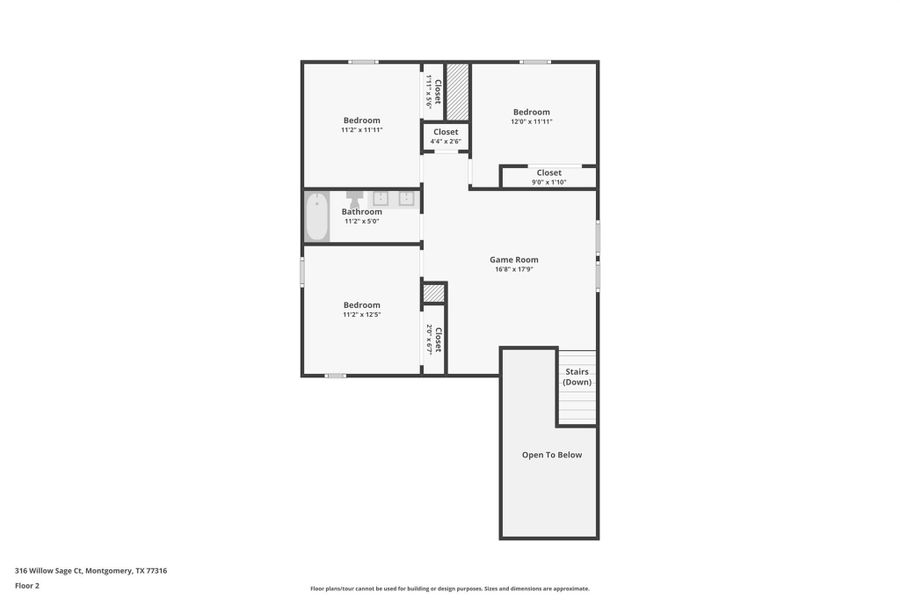 2D floor plan layout of this home in Pine Lake Cove - Traditional Series, Montgomery, TX (Image 4). 2D floor plan layout of this home in Pine Lake Cove - Traditional Series, Montgomery, TX (Image 4).