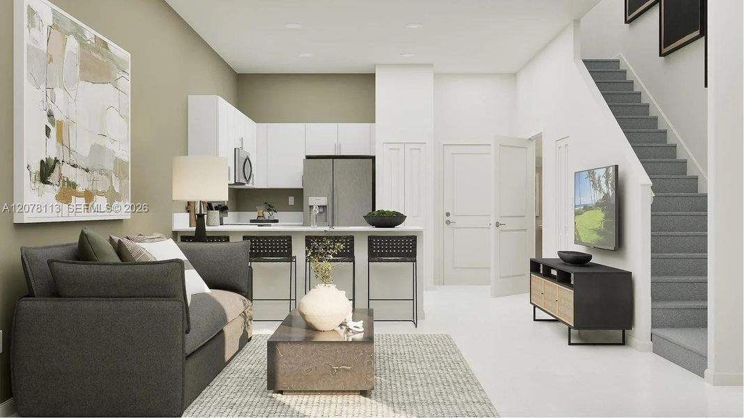 Furnished interior view inside a new home in Breezewood, Miami (Image 10).