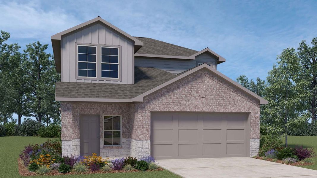 Representative exterior photo of a completed home built from the Jasmine by D.R. Horton in Emberly, Beasley, TX (Image 2). Representative exterior photo of a completed home built from the Jasmine by D.R. Horton in Emberly, Beasley, TX (Image 2).