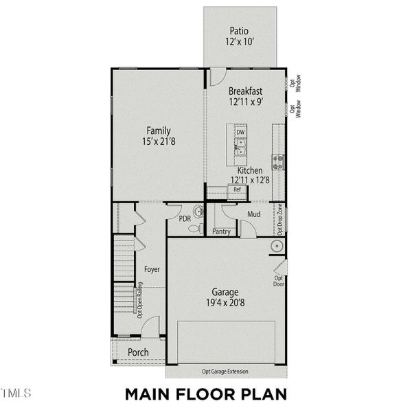 2D floor plan layout of this home in Gregory Village, Lillington, NC (Image 3).