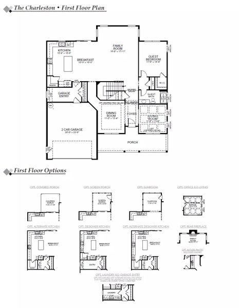 2D floor plan layout for the Charleston by Eastwood Homes in Rock Creek, Denver, NC (Image 5).
