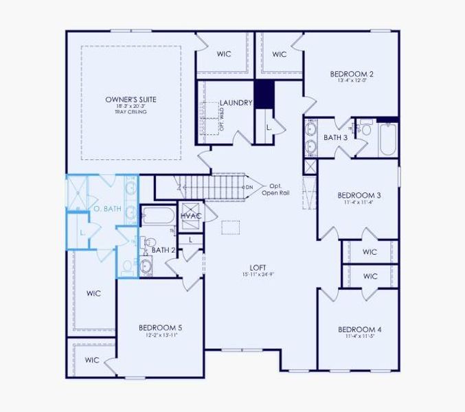 2D floor plan layout of this home in Hamilton Place, Cartersville, GA (Image 3).
