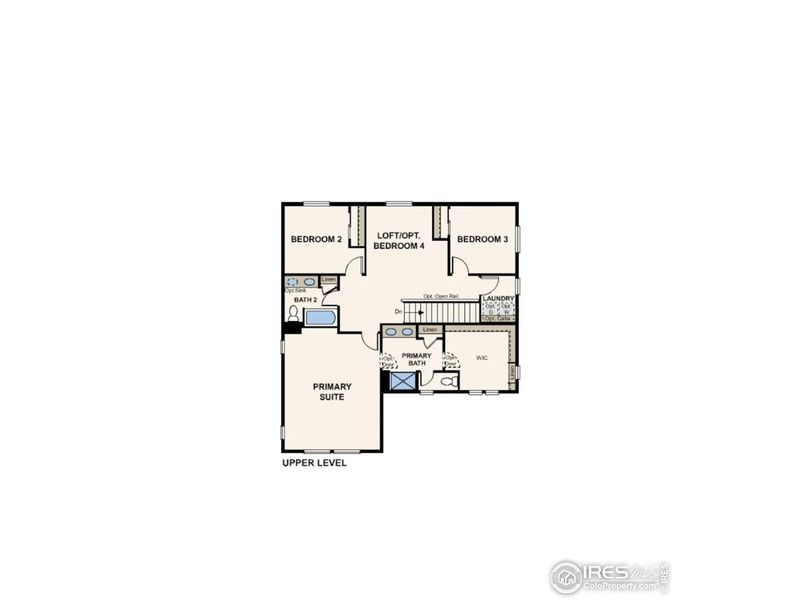 2D floor plan layout of this home in The Overlook at Johnstown Farms, Johnstown, CO (Image 3).