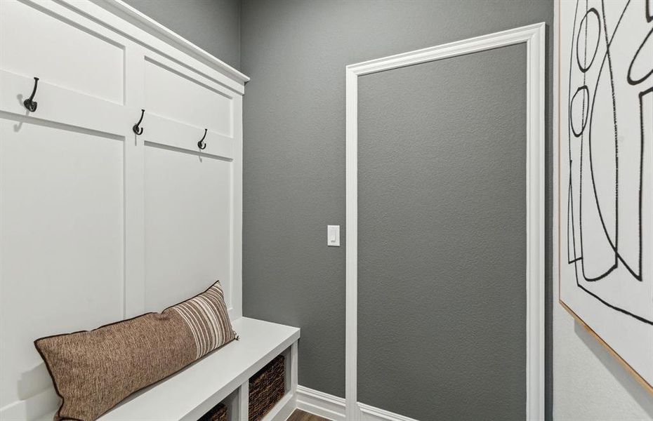 Mud room by garage entry
