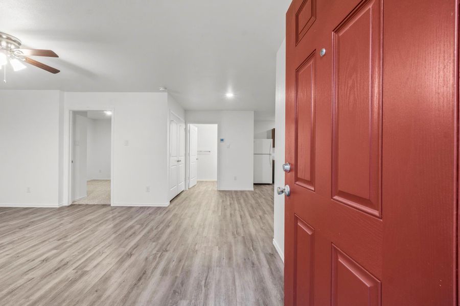 This home has plenty of light, vinyl floors in the main areas, and carpet in the bedrooms. This home has plenty of light, vinyl floors in the main areas, and carpet in the bedrooms.