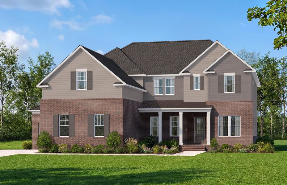 Representative exterior photo of a completed home built from the Sutton by John Wieland in McCoy Farm, Wesley Chapel, NC (Image 16).
