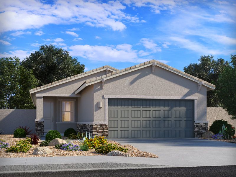 Front exterior of a home in the Las Patrias at Star Valley Phase III - Signature Series community, located in Tucson, AZ (Image 2).