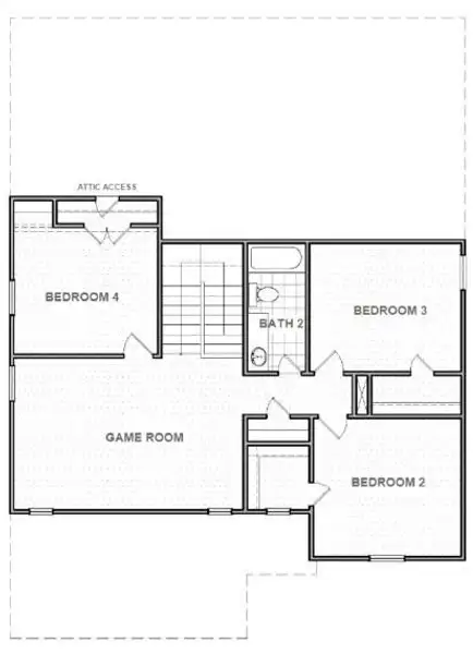 3 bedrooms, a bathroom and a large game room up