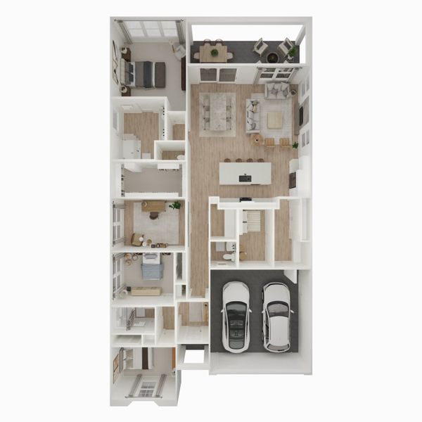 2D floor plan layout for the Santa Rosa II by K. Hovnanian® Homes in Edgewood, Queen Creek, AZ (Image 6).