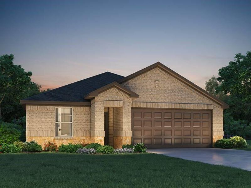 Front exterior of a new home in Pine Lake Cove - Premier Series, Montgomery, TX, highlighting curb appeal (Image 1).