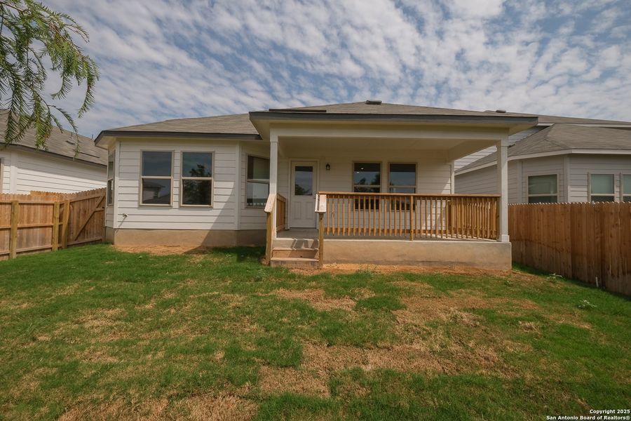 Front exterior of a new home in Blue Ridge Ranch, San Antonio, TX, highlighting curb appeal (Image 19).