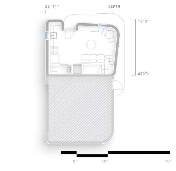 2D floor plan layout for the Bungalow by ICON Technology in Mueller, Austin, TX (Image 3). 2D floor plan layout for the Bungalow by ICON Technology in Mueller, Austin, TX (Image 3).