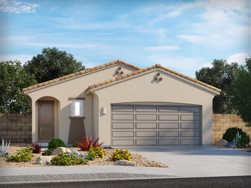 Representative exterior photo of a completed home built from the Atengo by Meritage Homes in Las Patrias at Star Valley II, Tucson, AZ (Image 13).