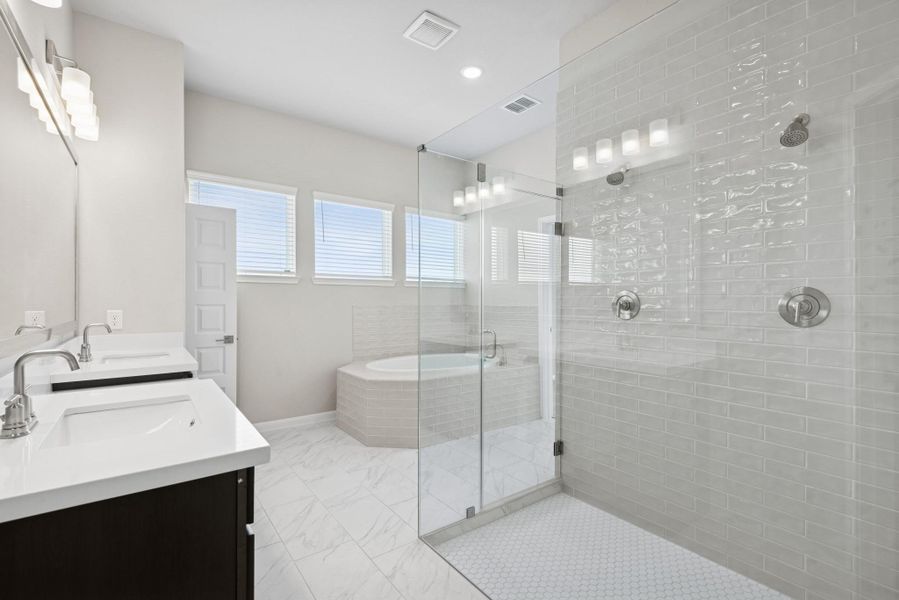 Huge walk-in shower Huge walk-in shower