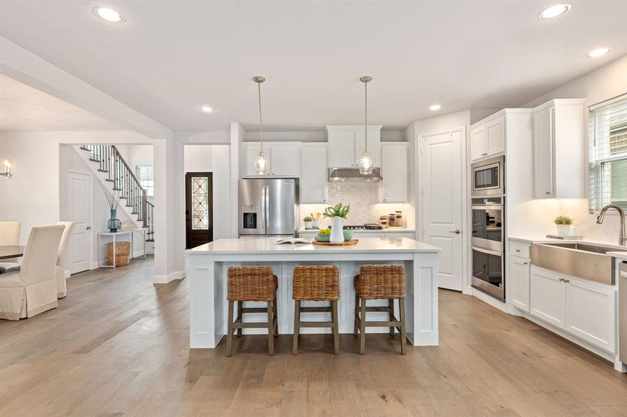 View of kitchen from the living area