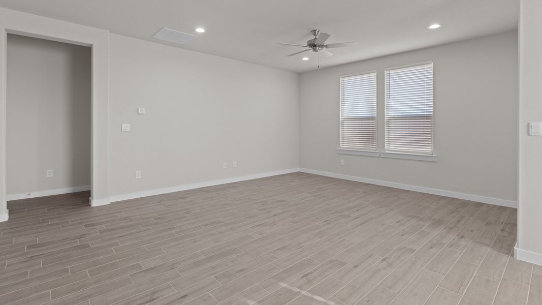 Representative unfurnished interior of a home built from the BLANCO by D.R. Horton in Northwest Passage, Midland (Image 12). Representative unfurnished interior of a home built from the BLANCO by D.R. Horton in Northwest Passage, Midland (Image 12).