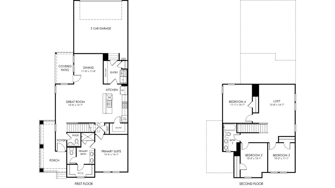 2D floor plan layout of this home in Benders Cove - Premier Series, Mount Juliet, TN (Image 1). 2D floor plan layout of this home in Benders Cove - Premier Series, Mount Juliet, TN (Image 1).