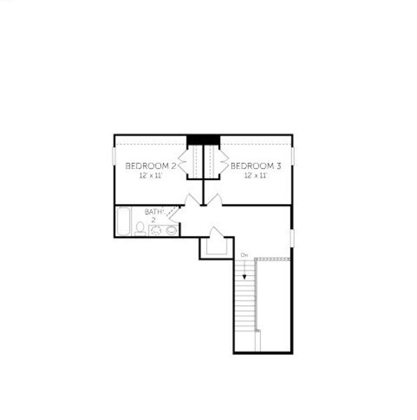 2D floor plan layout for the Hadley - Single Family Homes by Dream Finders Homes in Briley Downs, Smyrna, TN (Image 5).