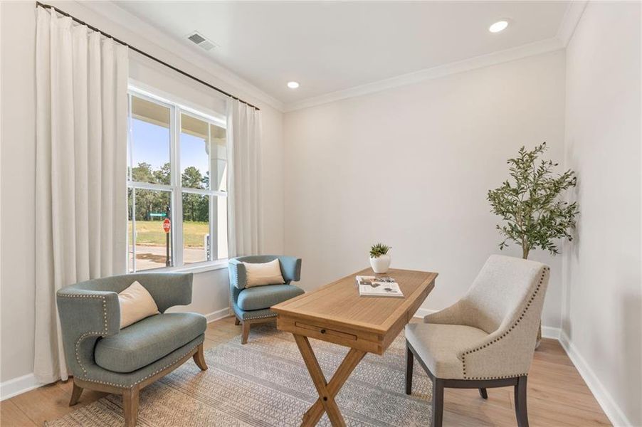 Furnished interior view inside a new home in Linden Grove, Powder Springs (Image 17). Furnished interior view inside a new home in Linden Grove, Powder Springs (Image 17).