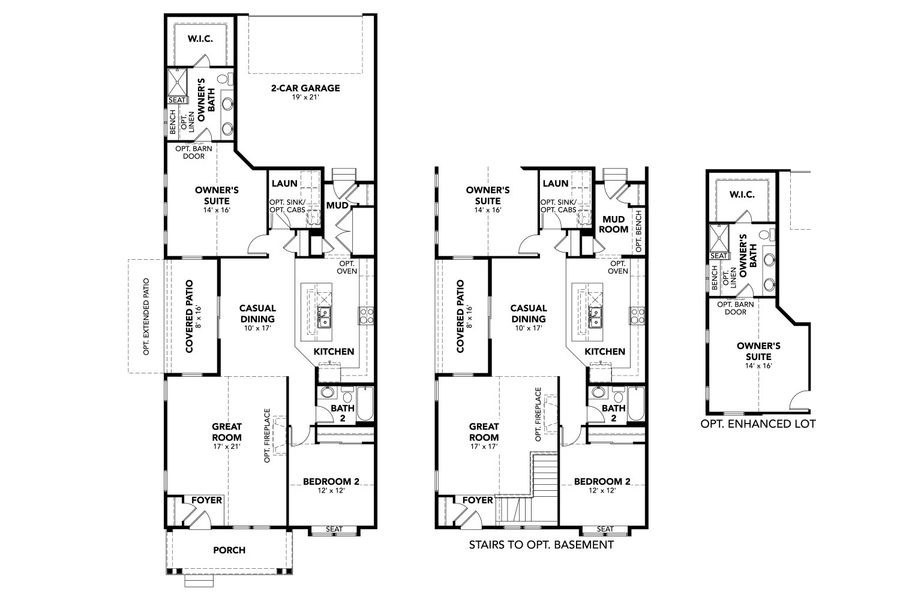 2D floor plan layout for the Louisville 4 by Brightland Homes in Westerly - Townhomes, Erie, CO (Image 4).