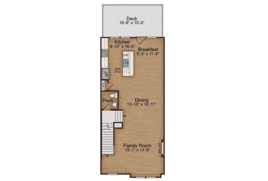 2D floor plan layout for the Winslow by McKinley Homes in Marietta Crossing Township, Marietta, GA (Image 4).