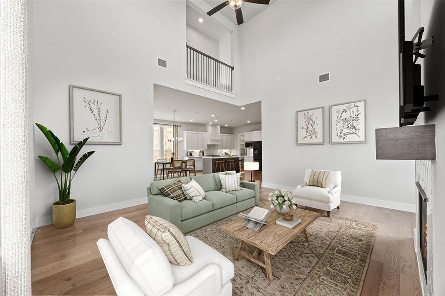 Furnished interior view inside a new home in The Heights at Uptown Celina, Celina (Image 9). Furnished interior view inside a new home in The Heights at Uptown Celina, Celina (Image 9).