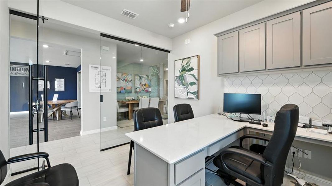 Furnished interior view inside a new home in Monarch at the Meadows, Denton (Image 28). Furnished interior view inside a new home in Monarch at the Meadows, Denton (Image 28).