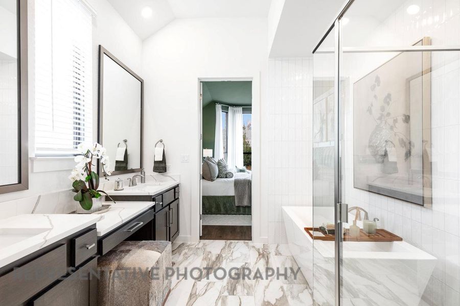 Furnished interior view inside a new home in 6 Creeks at Waterridge: 60ft. lots, Kyle (Image 18).