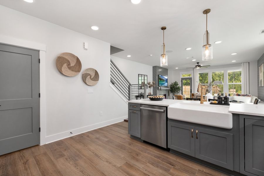 Representative furnished interior of a home built from the Harrington End Unit by Baker Residential in Parc at Bradley Farm, Apex (Image 6).