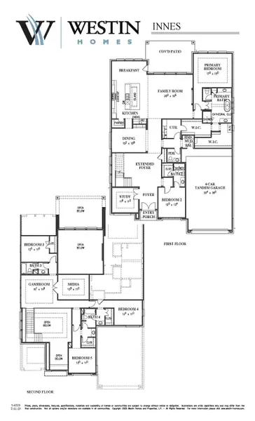2D floor plan layout for the The Innes by Westin Homes in ARTAVIA®, Conroe, TX (Image 4).