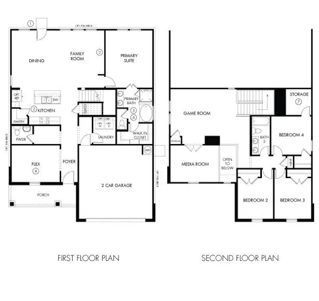 2D floor plan layout of this home in Pine Lake Cove - Classic Series, Montgomery, TX (Image 2).