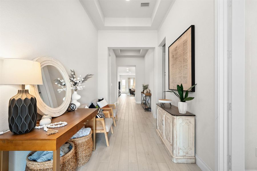 Furnished interior view inside a new home in Santa Rita Ranch 50', Liberty Hill (Image 16). Furnished interior view inside a new home in Santa Rita Ranch 50', Liberty Hill (Image 16).