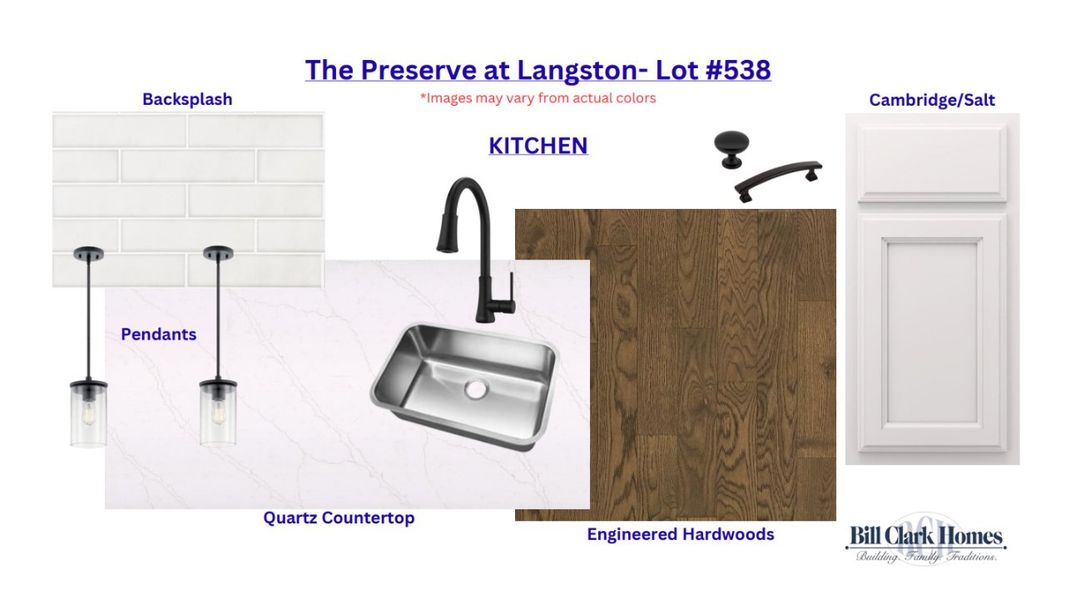 Sample of building materials used in homes in The Preserve at Langston, Winterville (Image 6).