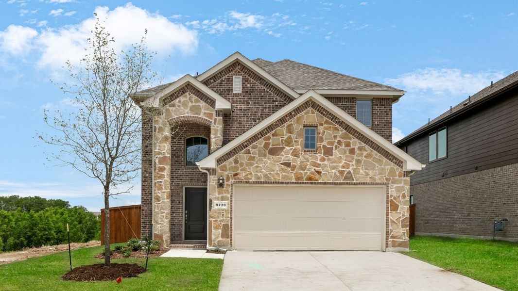 Representative exterior photo of a completed home built from the Chester by D.R. Horton in The Landing at Hidden Lakes, McKinney, TX (Image 1). Representative exterior photo of a completed home built from the Chester by D.R. Horton in The Landing at Hidden Lakes, McKinney, TX (Image 1).