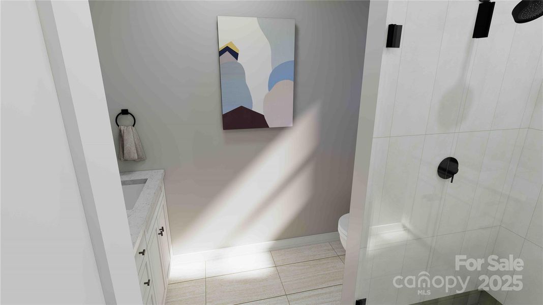 Primary bathroom rendering Primary bathroom rendering