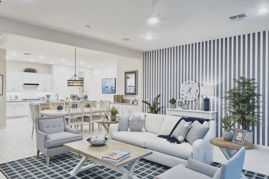 Representative furnished interior of a home built from the Atwood by Elliott Homes in Valencia at Granite Vista, Waddell (Image 9). Representative furnished interior of a home built from the Atwood by Elliott Homes in Valencia at Granite Vista, Waddell (Image 9).